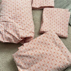 Organic 100% Cotton Sheet Full Size Set Threshold Orange 4 Piece